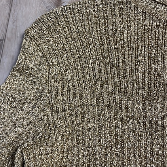 VTG/SAKS Gold Metallic Turtleneck Sweater- Size 14 - Picture 3 of 8